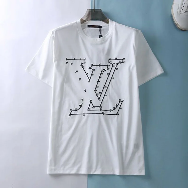 争奪戦ルイヴィトン コピー LVステッチプリント&刺しゅうTシャツ 2色 vuz90956