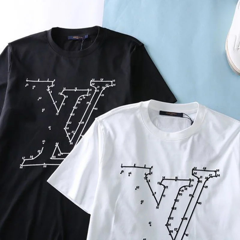 争奪戦ルイヴィトン コピー LVステッチプリント&刺しゅうTシャツ 2色 vuz90956