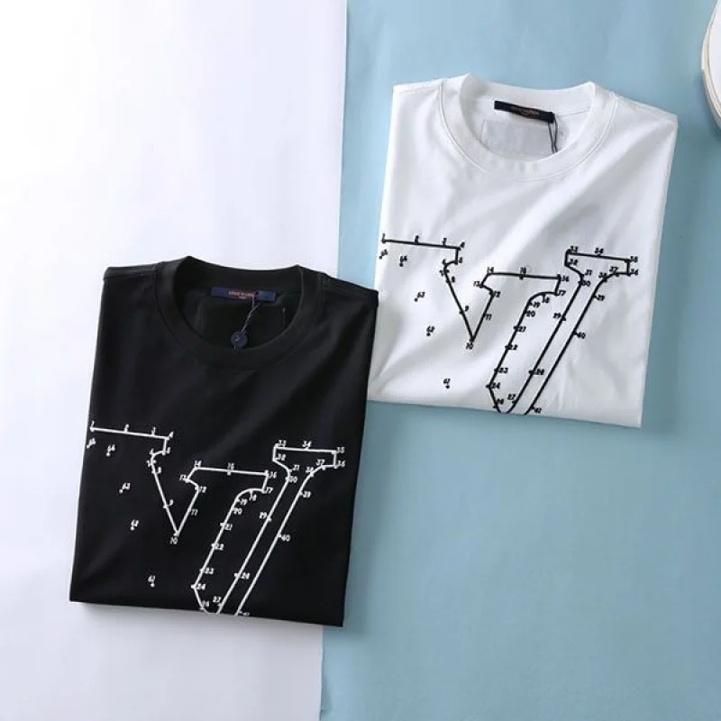 争奪戦ルイヴィトン コピー LVステッチプリント&刺しゅうTシャツ 2色 vuz90956