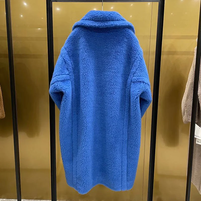 送料込 マックスマーラ TEDDY テディベア アイコンコート コピー ブルー mah04094