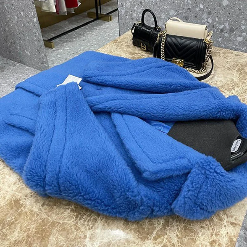 送料込 マックスマーラ TEDDY テディベア アイコンコート コピー ブルー mah04094