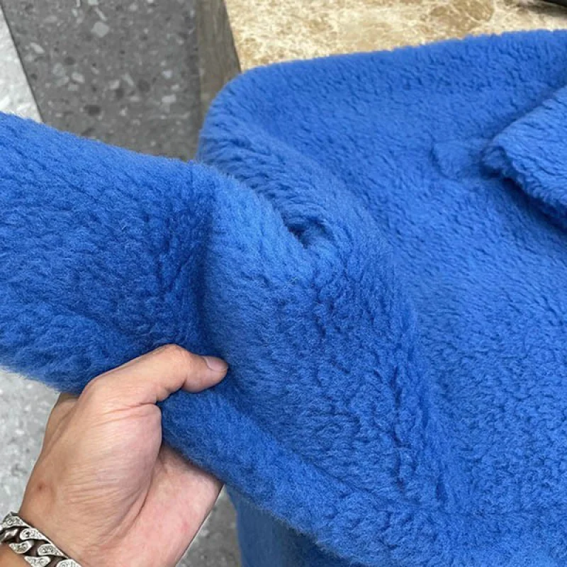 送料込 マックスマーラ TEDDY テディベア アイコンコート コピー ブルー mah04094