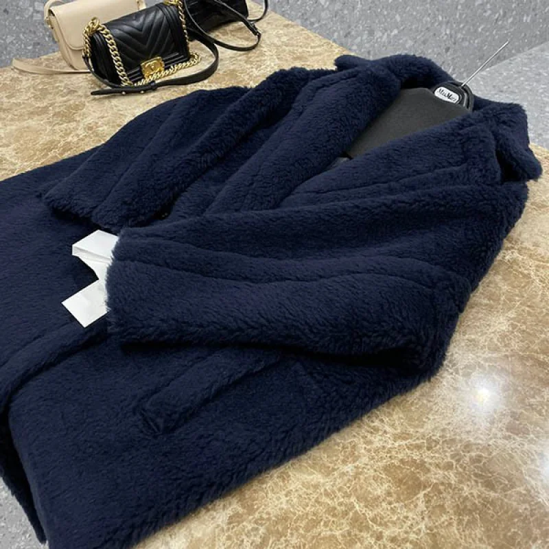 マックスマーラ TEDDY テディベア アイコンコート 偽物 ネイビーブルー maq53194