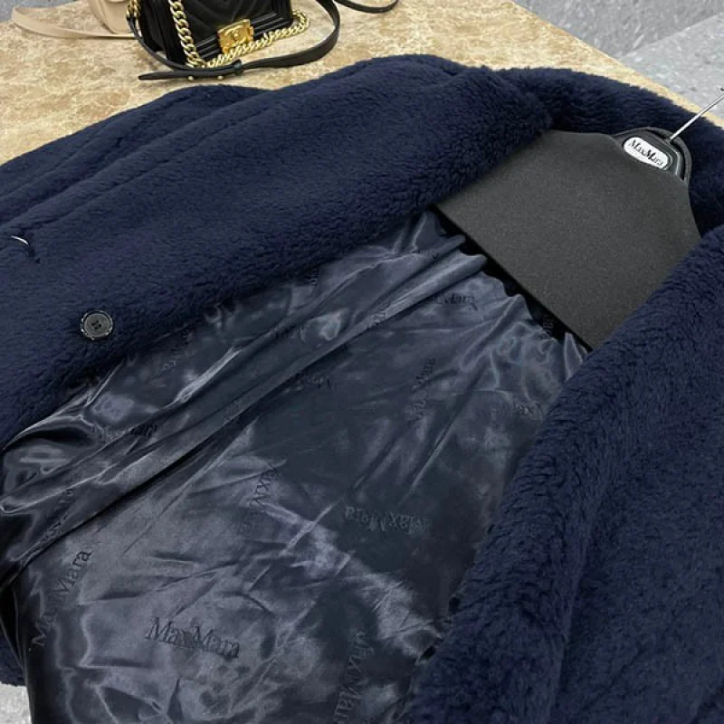 マックスマーラ TEDDY テディベア アイコンコート 偽物 ネイビーブルー maq53194