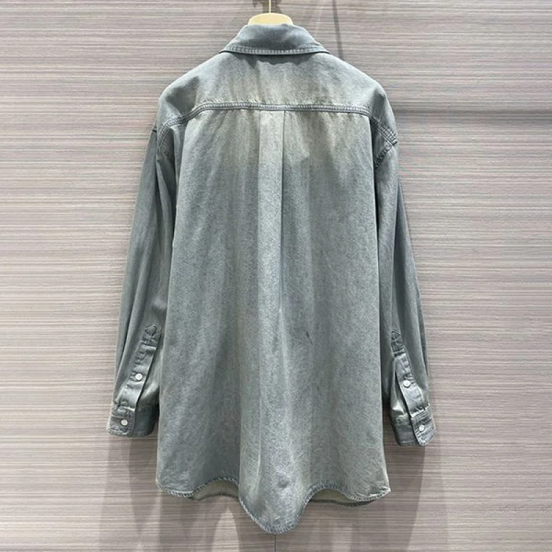大人気!新作★ミュウミュウ★シャンブレーシャツ★デニム 偽物 GWC09710BMF0013
