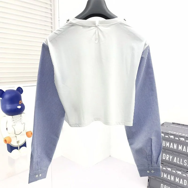送料込ミュウミュウ コピー★クリスタル クロップドコットンTシャツ MJL8161V6FF0009