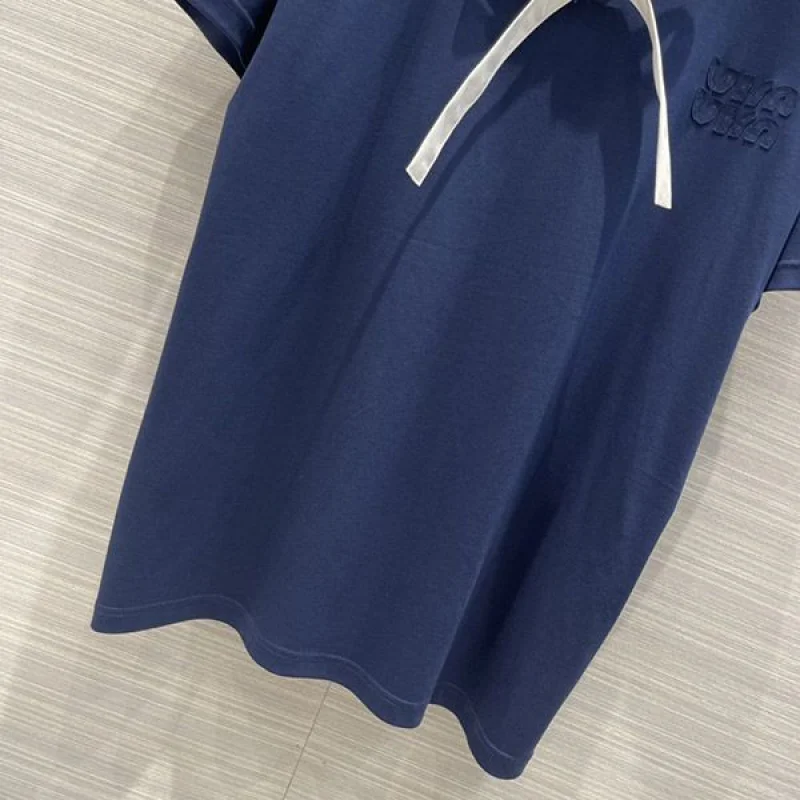 希少色ミュウミュウ プリントコットンジャージー Tシャツ 偽物 myb32328