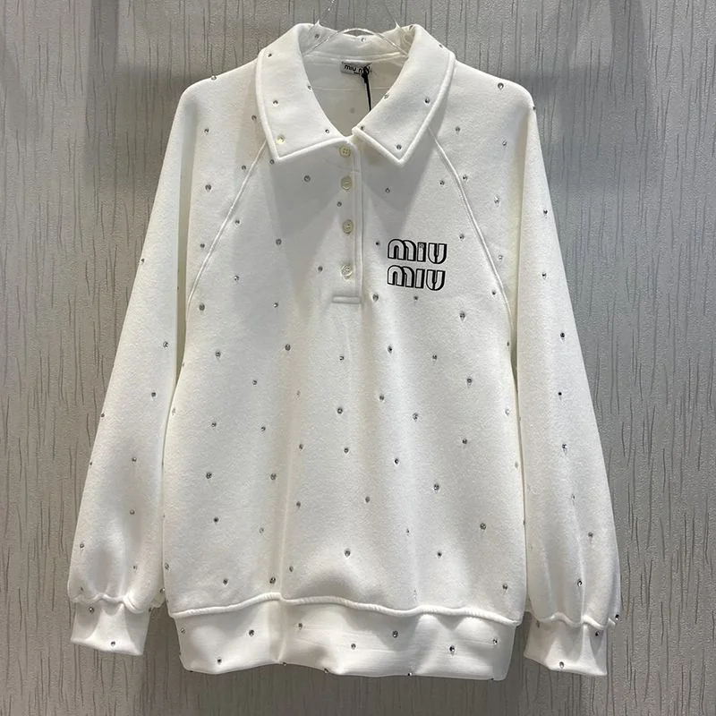 日本未入荷 ★ミュウミュウ トレーナー コピー★ 刺繍入りコットンスウェット myo80276