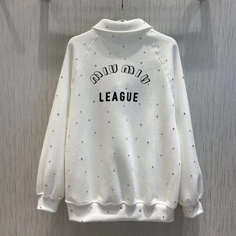 日本未入荷 ★ミュウミュウ トレーナー コピー★ 刺繍入りコットンスウェット myo80276