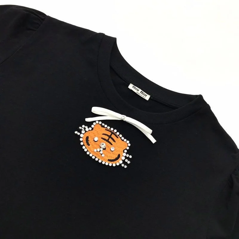 累積売上総額第１位！ミュウミュウ タイガー Tシャツ 偽物 myt21247