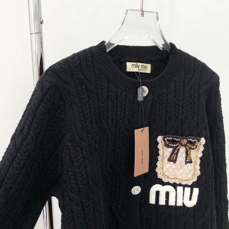 大人気!!新色ミュウミュウ コート コピー ジャガード セーターコート 4色 myt71259