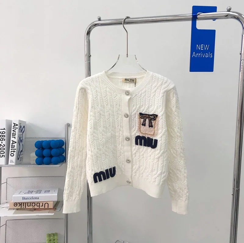 大人気!!新色ミュウミュウ コート コピー ジャガード セーターコート 4色 myt71259