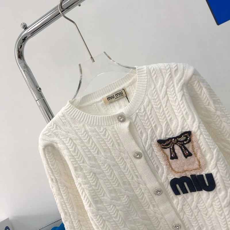 大人気!!新色ミュウミュウ コート コピー ジャガード セーターコート 4色 myt71259