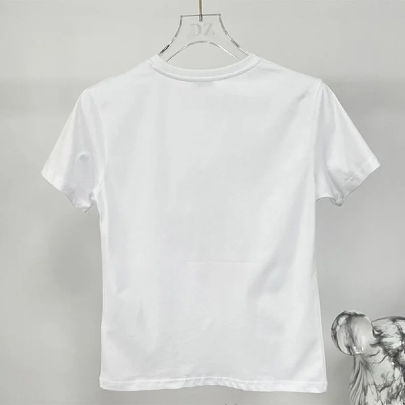 送料込ミュウミュウ コピー エンブロイダリーコットンTシャツ myv33585