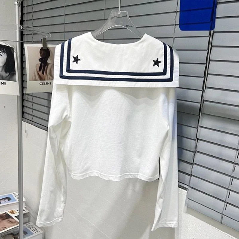 ミュウミュウ 刺繍ロゴ セーラー襟 クロップド 偽物 myw91174