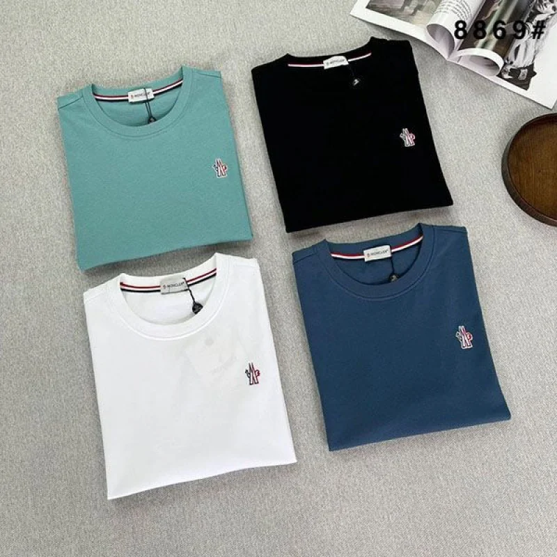 モンクレール コットンジャージ クルーネック ロゴTシャツ 偽物 moj56475