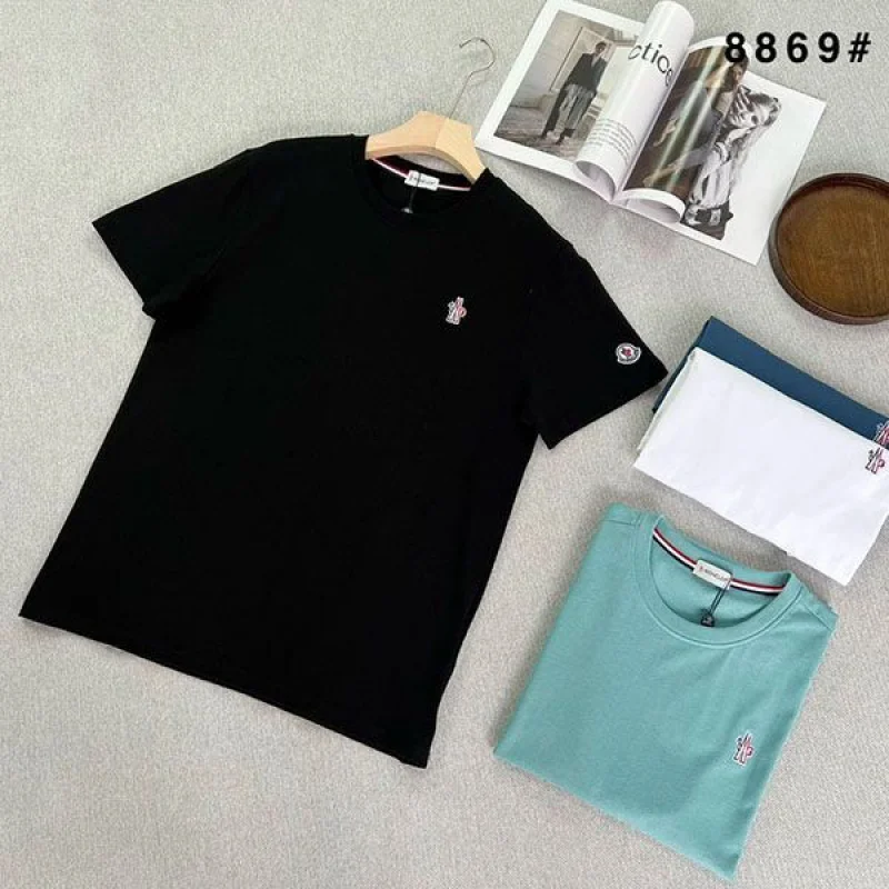 モンクレール コットンジャージ クルーネック ロゴTシャツ 偽物 moj56475