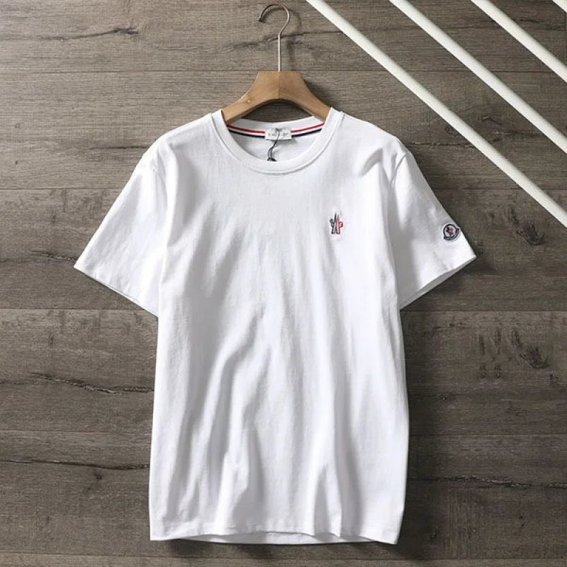 モンクレール コットンジャージ クルーネック ロゴTシャツ 偽物 moj56475