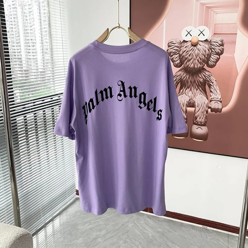 送料無料 モンクレール Palm angels 偽物 ロゴプリント ロゴパッチ Tシャツ mop32480