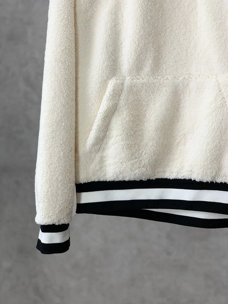 希少色モンクレール フリースパーカー 偽物 ホワイト moq30516