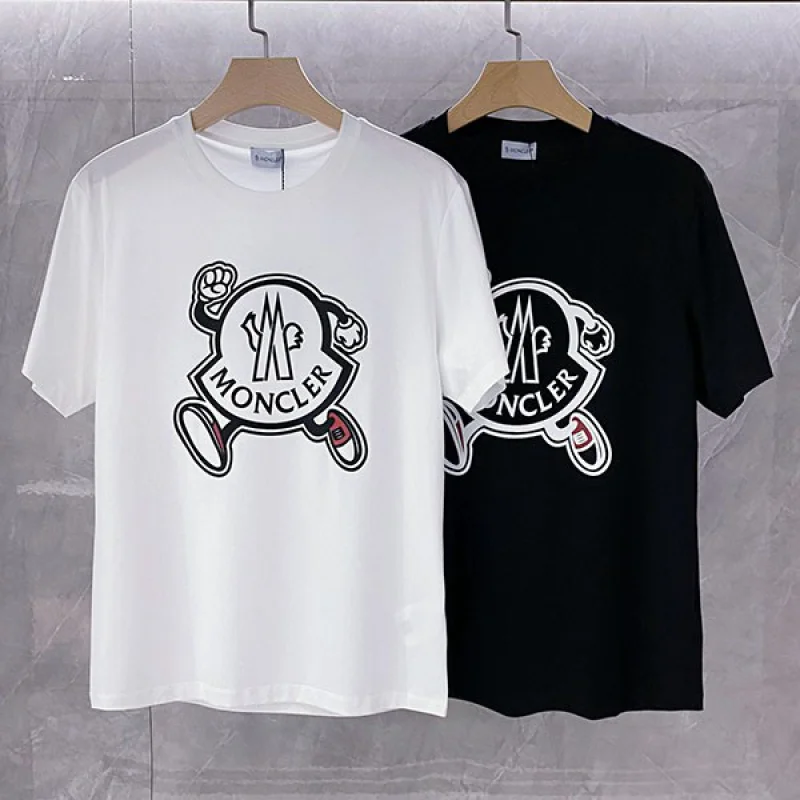 23SS☆モンクレール 偽物 ロゴ コットン クルーネック Tシャツ 2色