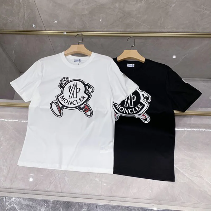 23SS☆モンクレール 偽物 ロゴ コットン クルーネック Tシャツ 2色