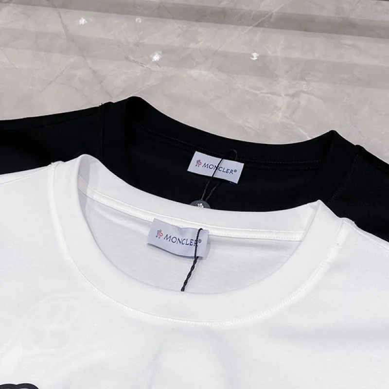 23SS☆モンクレール 偽物 ロゴ コットン クルーネック Tシャツ 2色