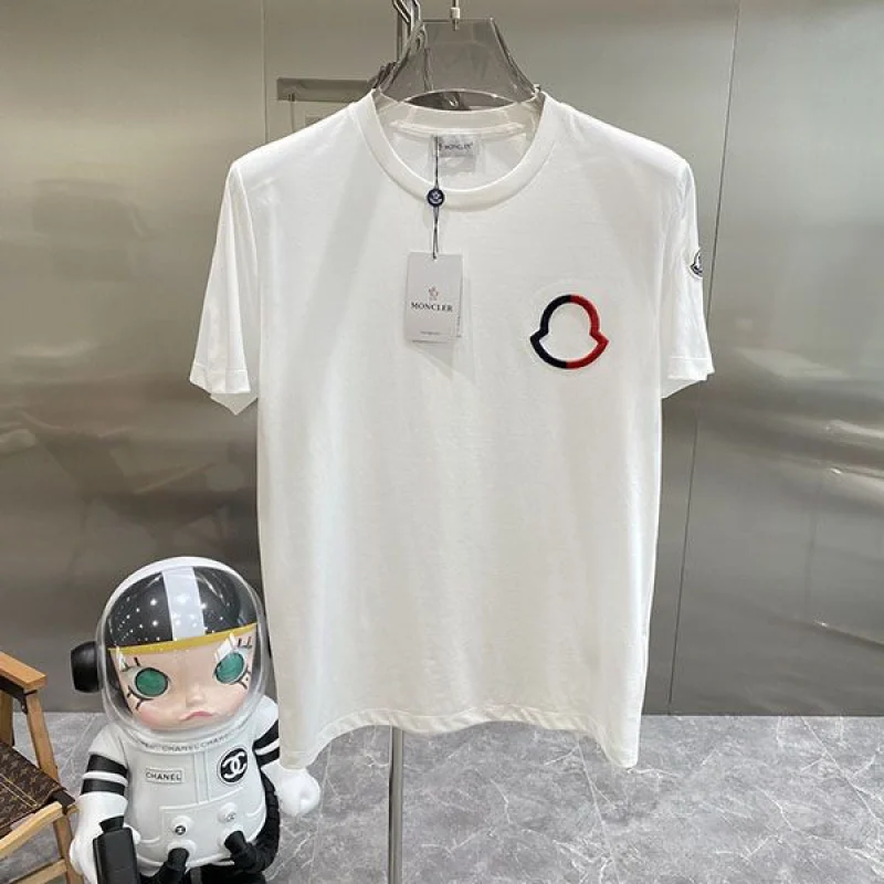 23SS☆モンクレール 偽物 ロゴ コットン クルーネック Tシャツ 2色