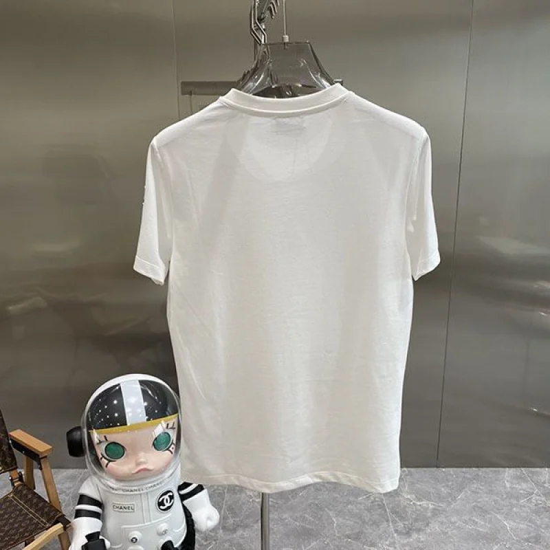 23SS☆モンクレール 偽物 ロゴ コットン クルーネック Tシャツ 2色