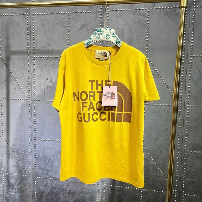 人気No1 グッチ Tシャツ トップス ノースフェイス コピーオーバーサイズ 黄 新作 グッチ Noh21570