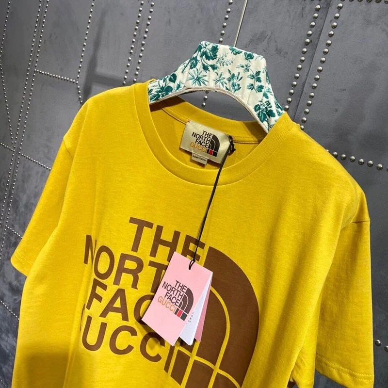 人気No1 グッチ Tシャツ トップス ノースフェイス コピーオーバーサイズ 黄 新作 グッチ Noh21570