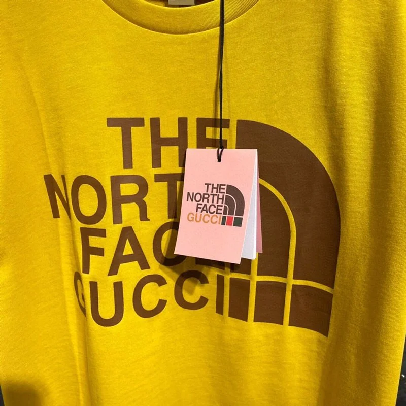 人気No1 グッチ Tシャツ トップス ノースフェイス コピーオーバーサイズ 黄 新作 グッチ Noh21570