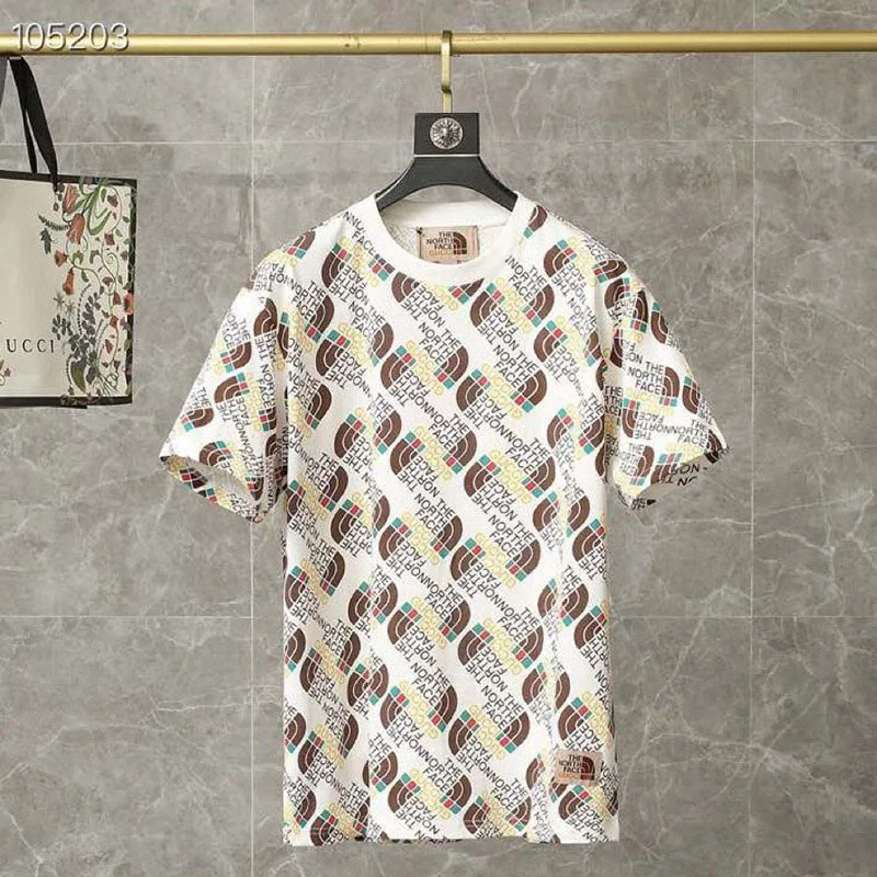 ☆超人気☆ グッチ x ノースフェイス 偽物 コラボ シルクtシャツ Nov20244
