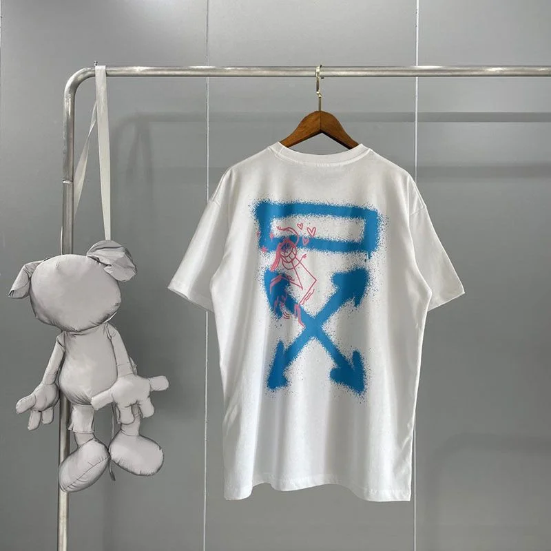 21AW新作オフホワイト グラフィティ アローロゴTシャツ 偽物 ofw33659