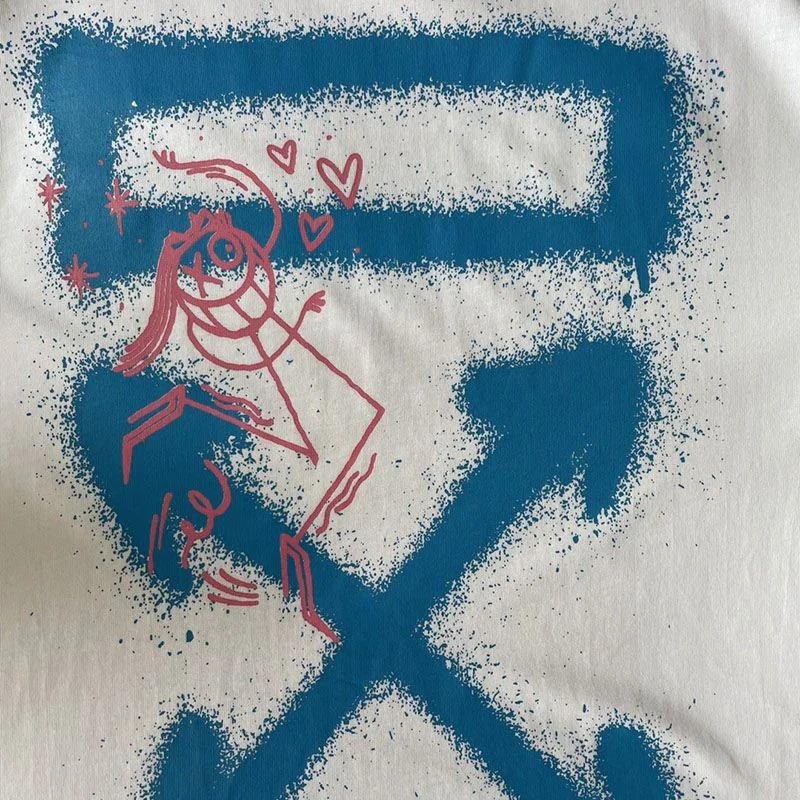 21AW新作オフホワイト グラフィティ アローロゴTシャツ 偽物 ofw33659