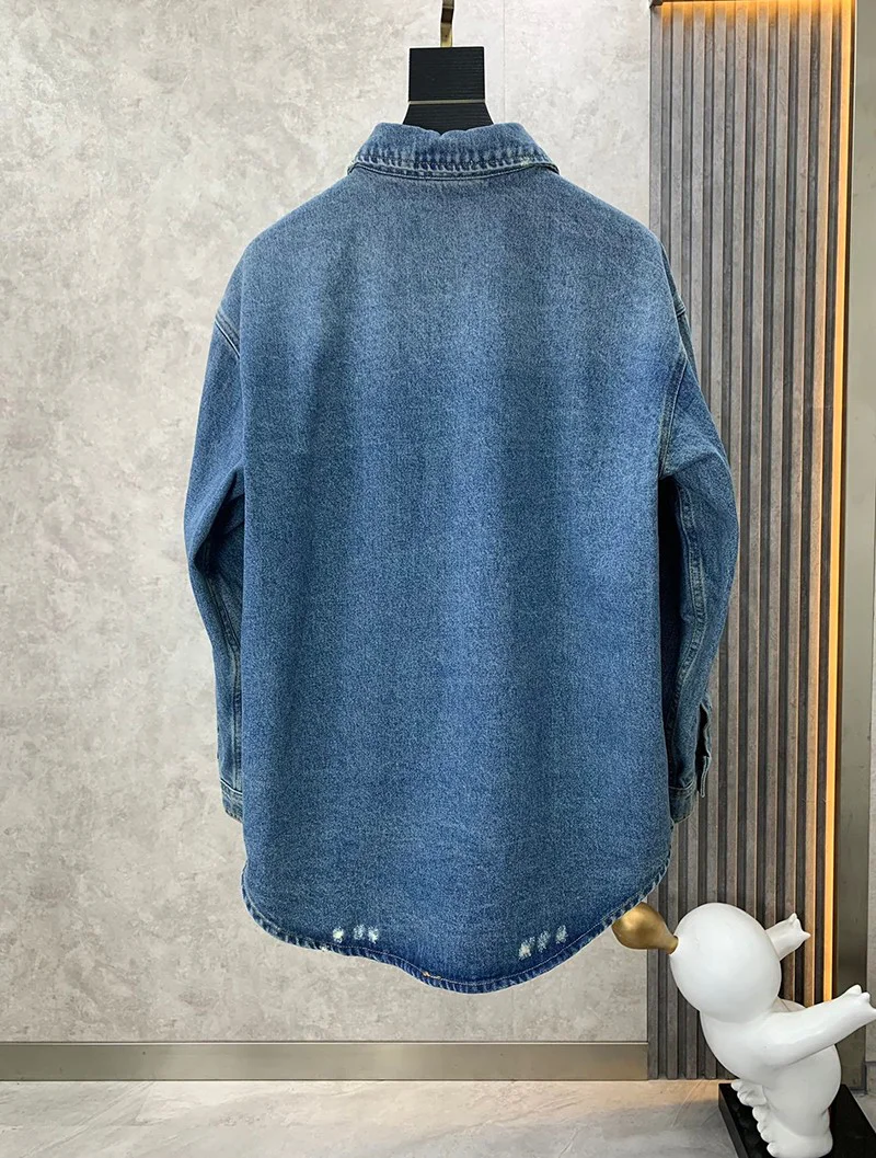送料込 プラダ コピー オーバーサイズ オーガニックデニム シャツ pug48313