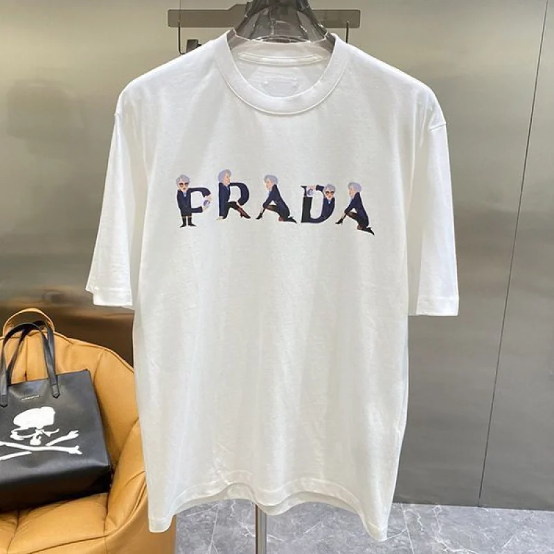 可愛い プラダ☆ロゴ コットンTシャツ コピー pum01777