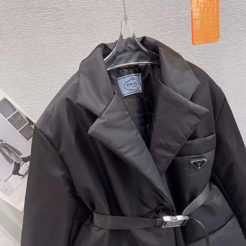 希少色★プラダ コート 偽物 アウトレット フード ロング ダウン ベルト付き puo48135