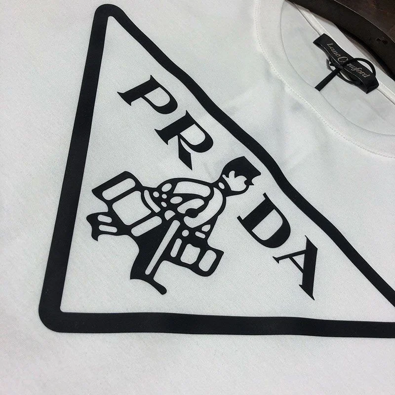稀少プラダ ロゴ コットンTシャツ 偽物 2色 pus93005