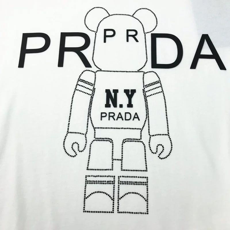 累積売上総額第1位!プラダ ロゴ コットンTシャツ コピー ホワイト puv92030