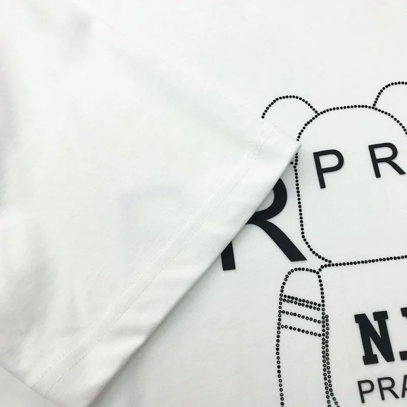 累積売上総額第1位!プラダ ロゴ コットンTシャツ コピー ホワイト puv92030