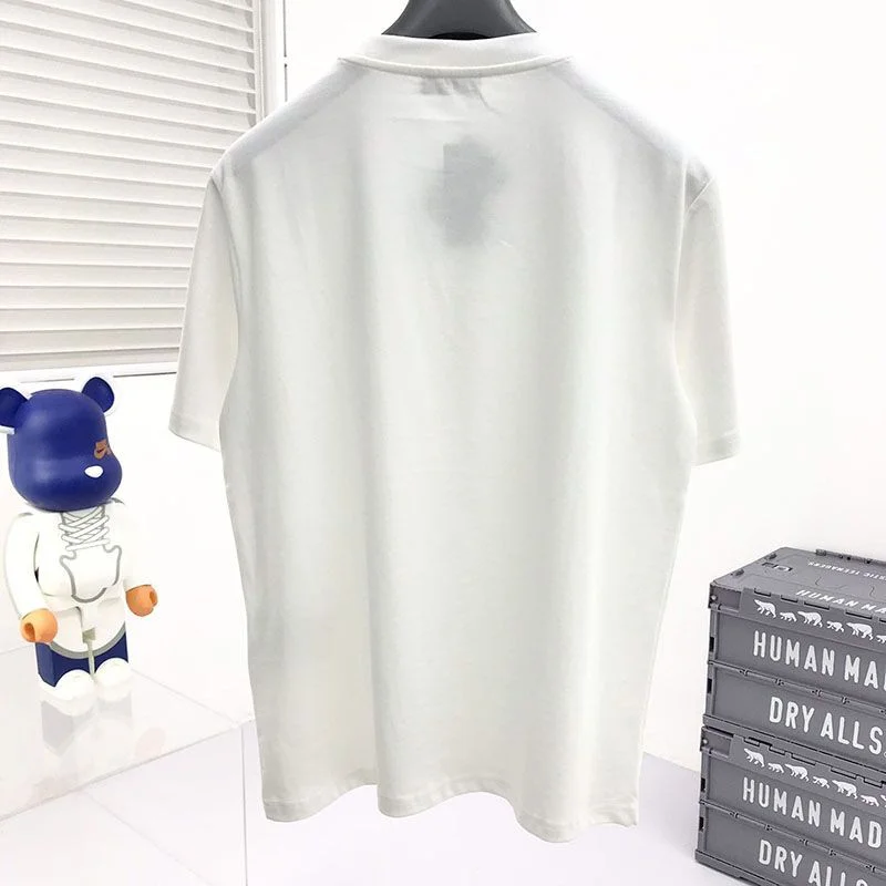 セール新作プラダ コピー コントラストトライアングル ロゴ コットンTシャツ ホワイト pux55313