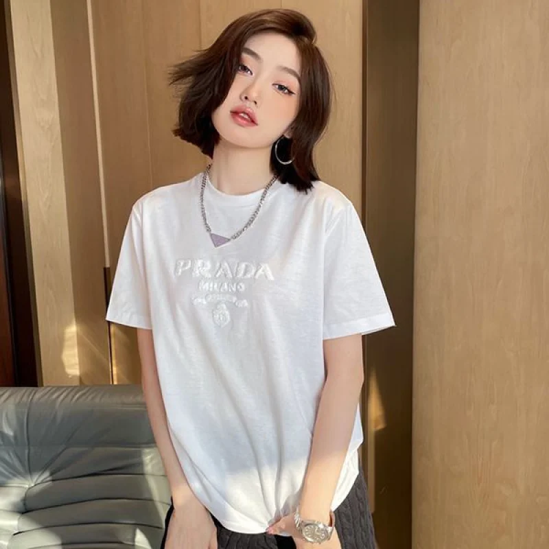 超希少!国内発送 プラダ ロゴコットンTシャツ パロディ☆ pux63559