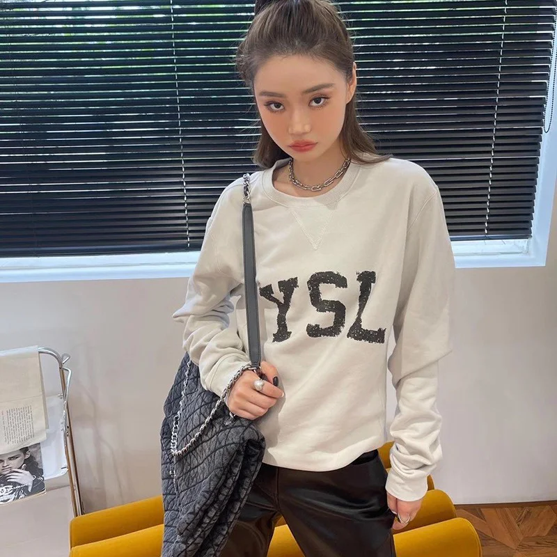 ☆超人気☆サンローラン トレーナー コピー YSL スウェットシャツ ブルー Sab58325
