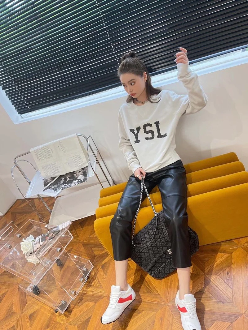 ☆超人気☆サンローラン トレーナー コピー YSL スウェットシャツ ブルー Sab58325