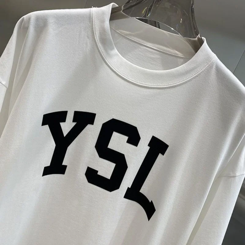 おすすめサンローラン コピー コットンロゴ入りTシャツ ホワイト 672370Y36JG9766