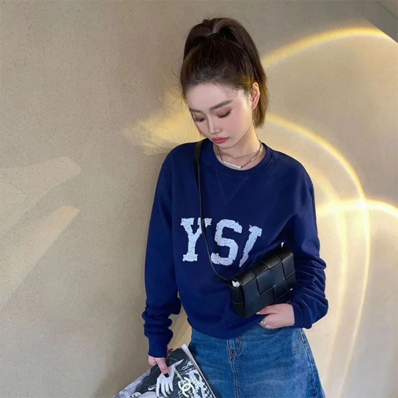 ☆超人気☆サンローラン トレーナー コピー YSL スウェットシャツ ブルー Sab58325