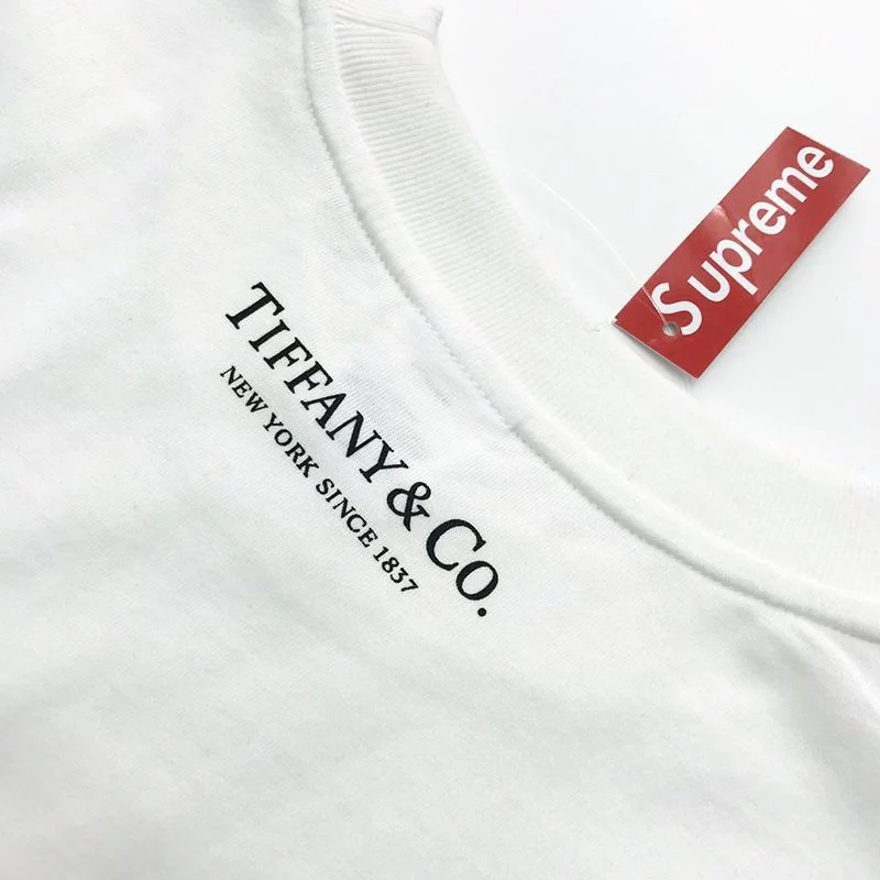 【日本未発売】シュプリーム x ティファニー コピー コラボ ボックスロゴ Tシャツ Shn20594