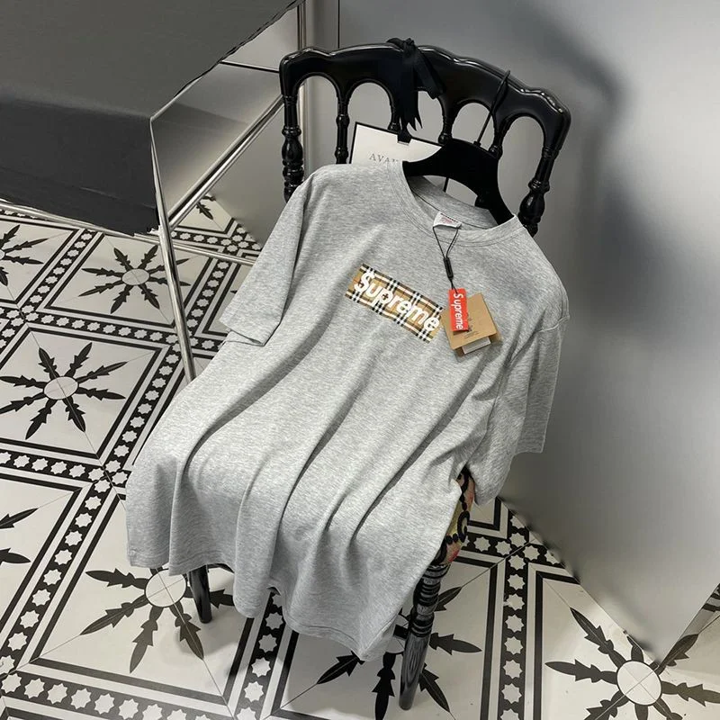 春夏新作 コラボ シュプリーム × バーバリー ボックスロゴTシャツ パロディ Shv76947