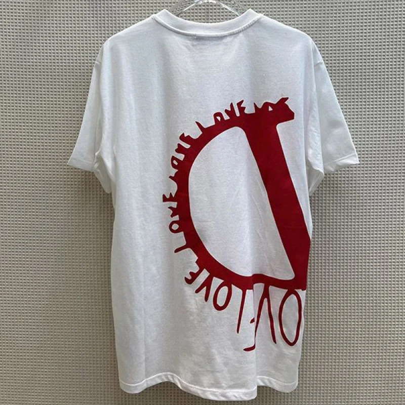 可愛いヴァレンティノ コピー LOVE Vロゴ コットン 半袖 Tシャツ Vun15448